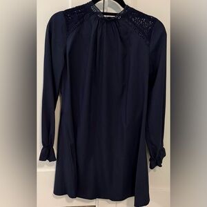 SHEIN Dark Navy Long-Sleeve Shift Dress